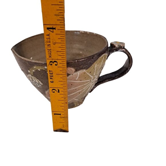 Lotus Flower Lily Pad Coarse Clay Cups Mugs Set Of 2 - Picture 7 of 8